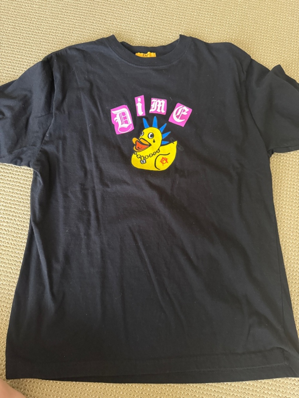 DIME Black Short-Sleeve Tee with Yellow Duck Graphic
